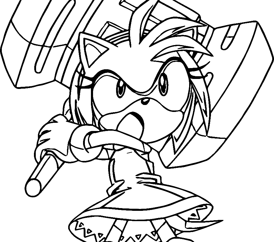 Angry Amy Rose Coloring Pages