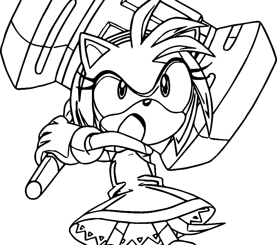 Amy Rose From Sonic The Hedgehog Series Coloring Page - ScribbleFun