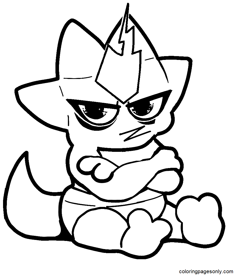 Angry Toxel Coloring Page