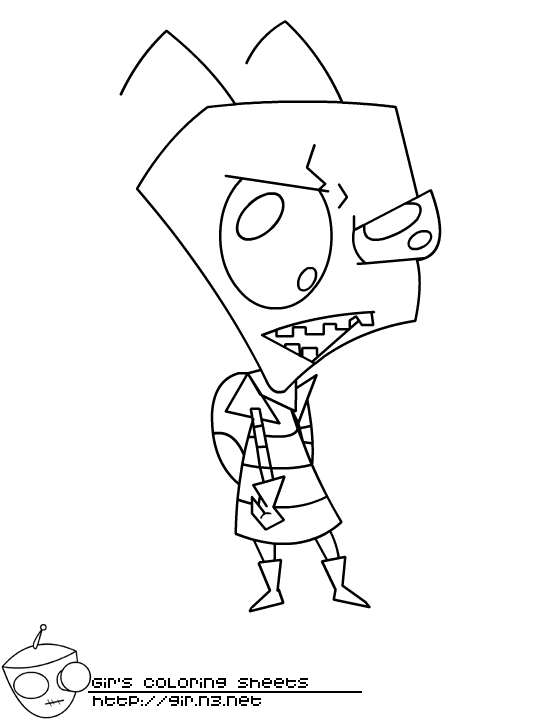 Angry Zim Coloring Page