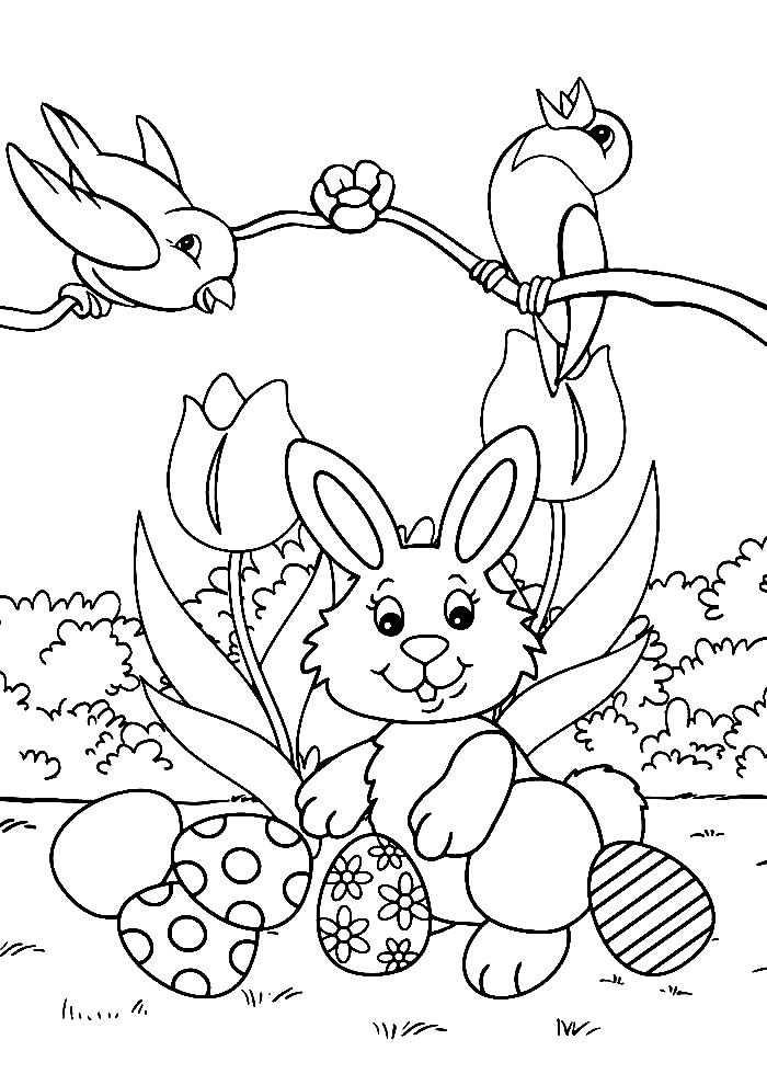 Animals Easter Coloring Page - Free Printable Coloring Pages