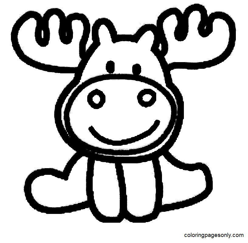 Baby Moose Coloring Page