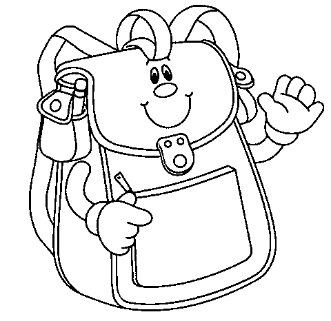 Backpack Cartoon Coloring Page