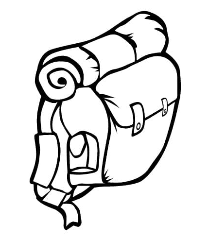 Backpack For Camper Coloring Page