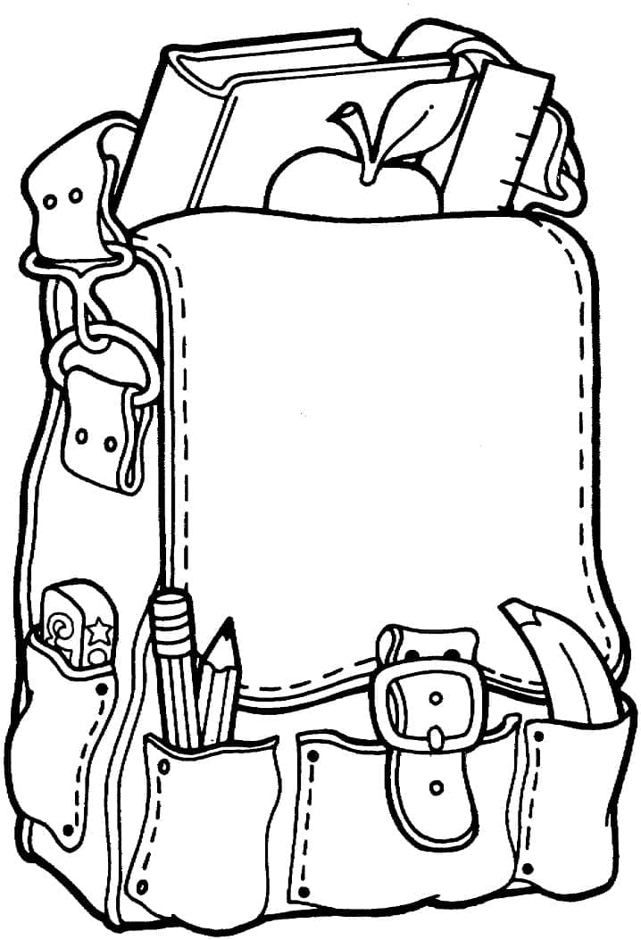 Backpack For Kids Coloring Page