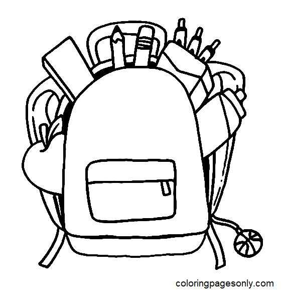 Backpack Printable Coloring Page