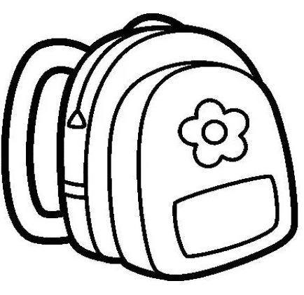 Backpack with Flower Coloring Pages