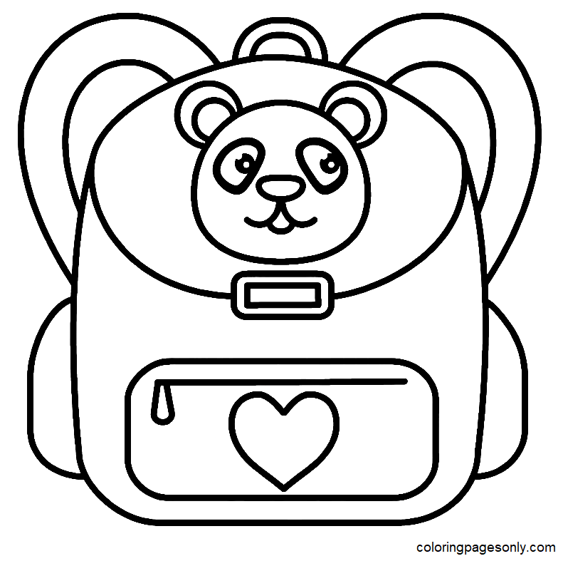 Beautiful Backpack School Coloring Page