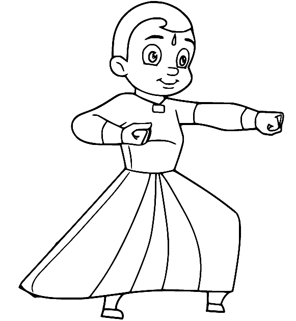 Bheem fazendo Kungfu de Chhota Bheem