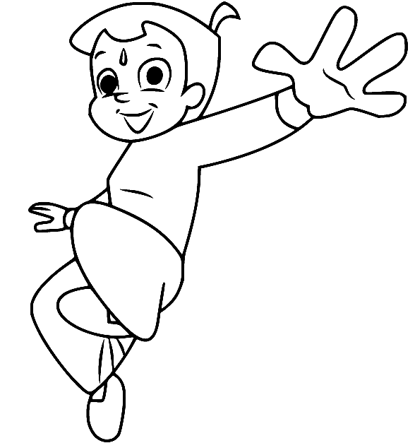 Bheem Jumping Coloring Page
