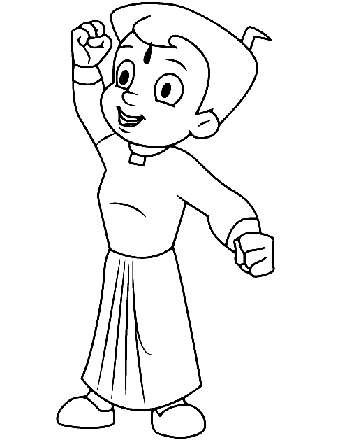 Bheem Makes a Fist Coloring Page