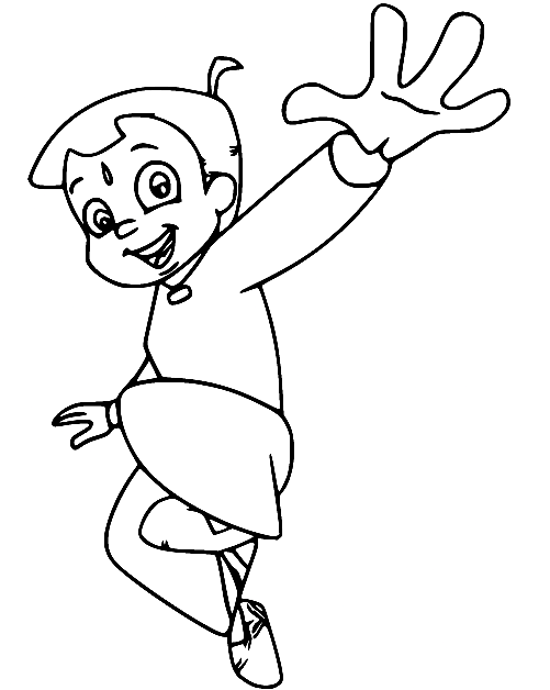 Bheem Makes a Pose Coloring Page