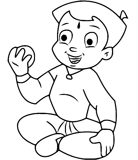 Bheem Sits Down Coloring Page