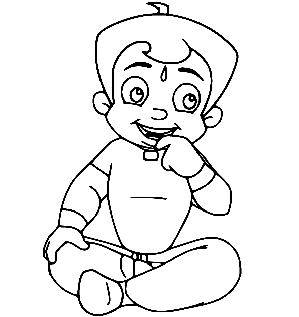 Bheem Sits in Meditation Coloring Page