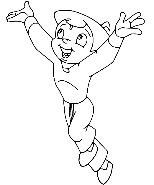 Bheem Spreads Arms Coloring Pages