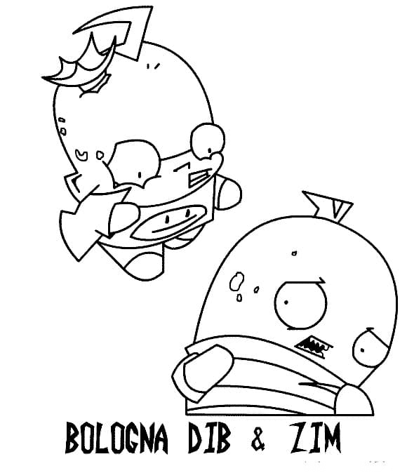 Bologna Dib and Zim Coloring Page