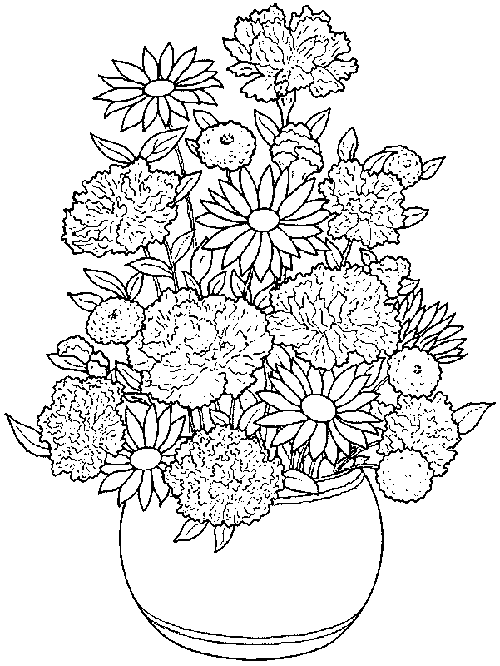 Blumentopf mit Blumenstrauß aus Blumentopf