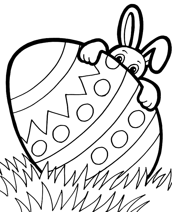Bunny and Easter Egg Coloring Pages