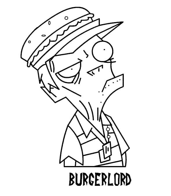 Burgerlord from Invader Zim Coloring Page
