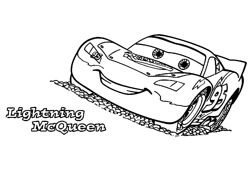 Cars The Lightning McQueen Coloring Page