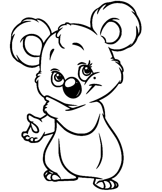 Cartoon Baby Koala Coloring Page