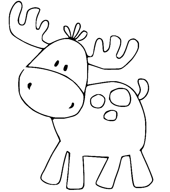 Alce bambino carino cartone animato di Moose