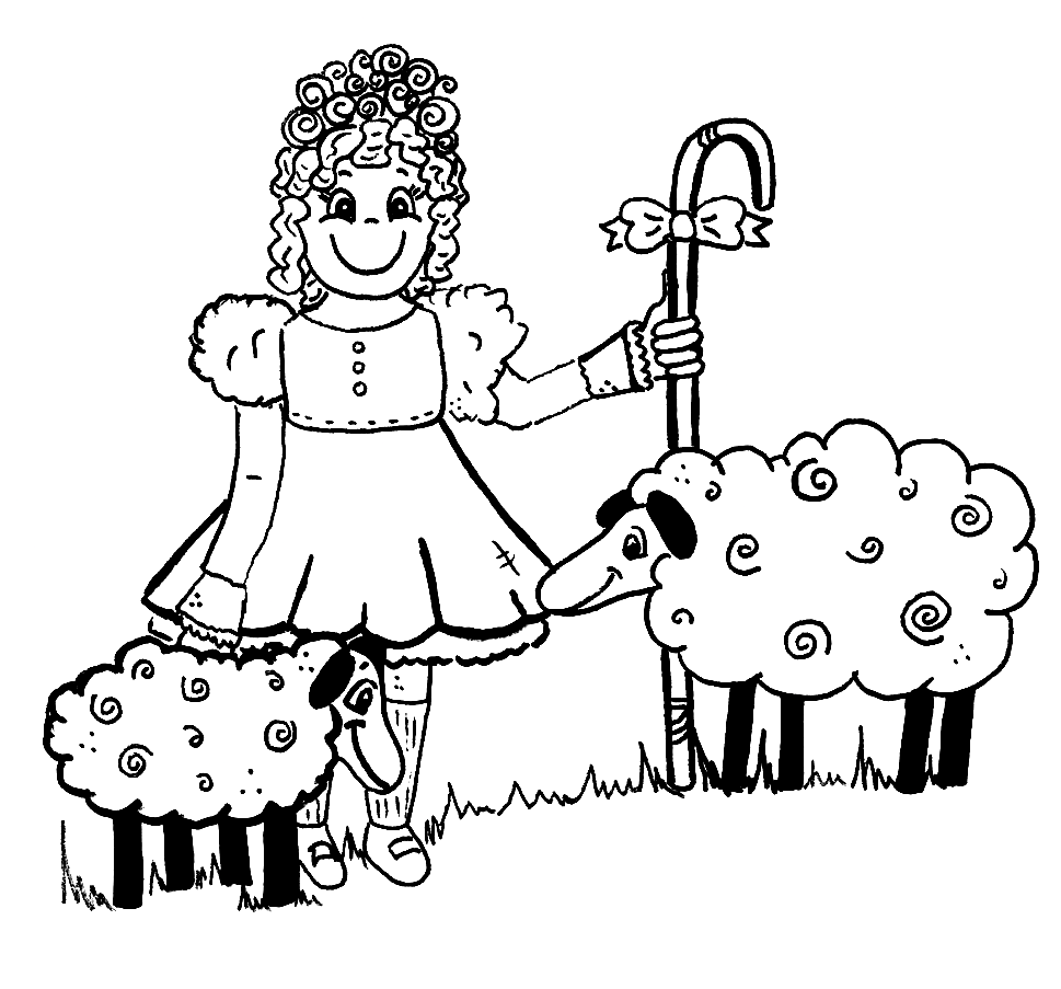 Cartoon Little Bo Peep Coloring Pages