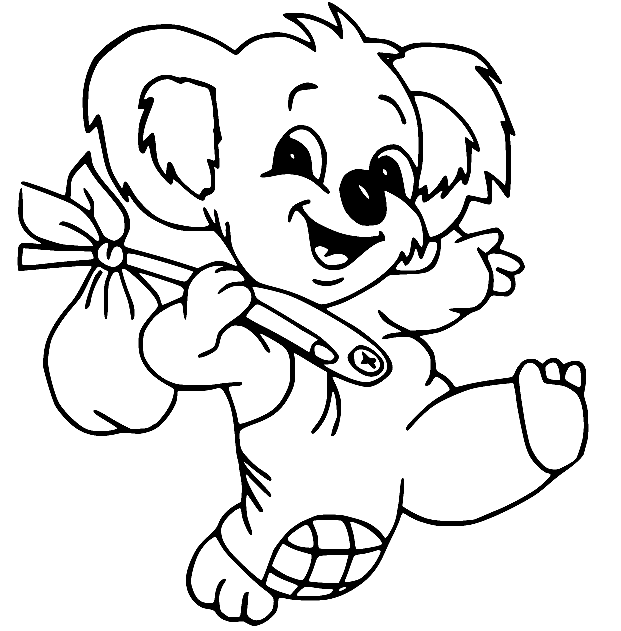Koala corriendo de dibujos animados de Koala