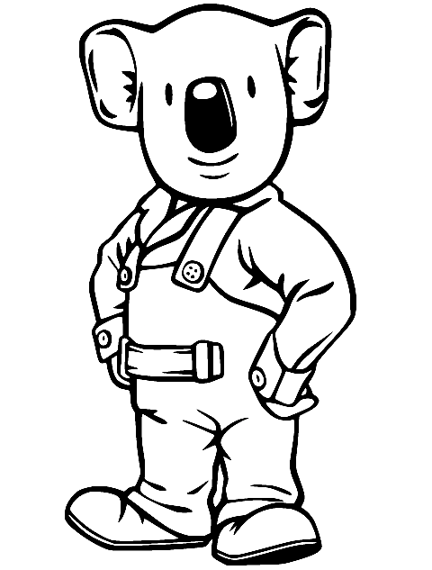 Cartoon Young Koala Coloring Page