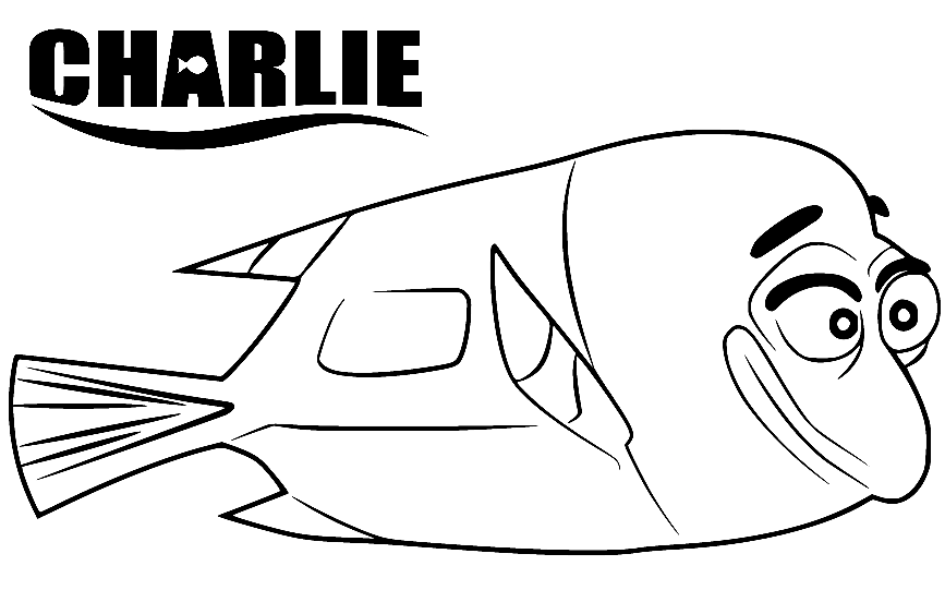Charlie from Finding Dory Coloring Page