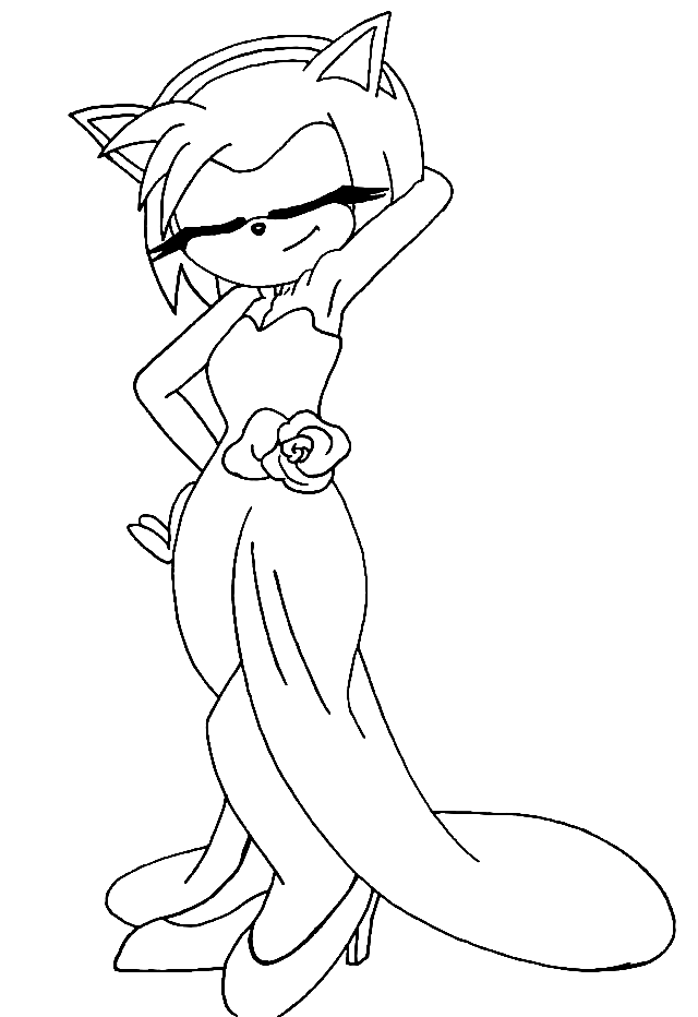 Charming Amy Rose Coloring Page