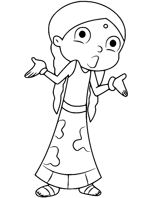 Chutki from Chhota Bheem Coloring Pages