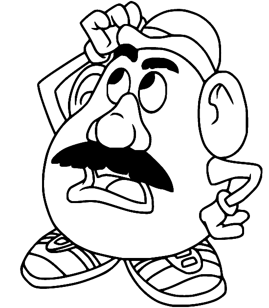 Confused Potato Head Coloring Pages