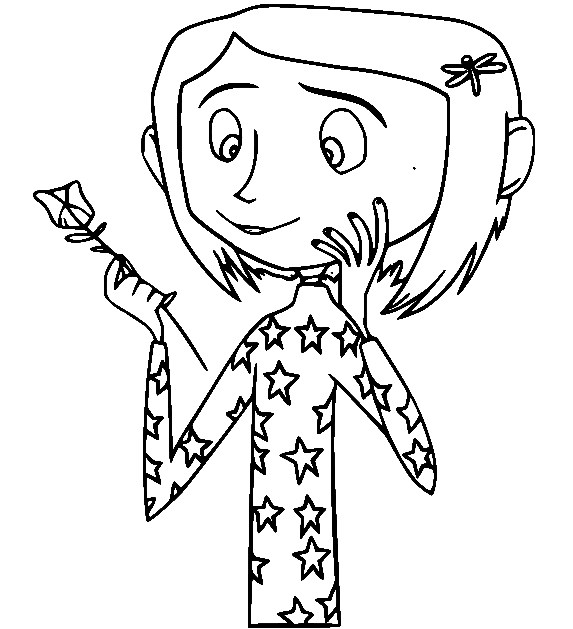 Coraline Holds a Flower from Coraline