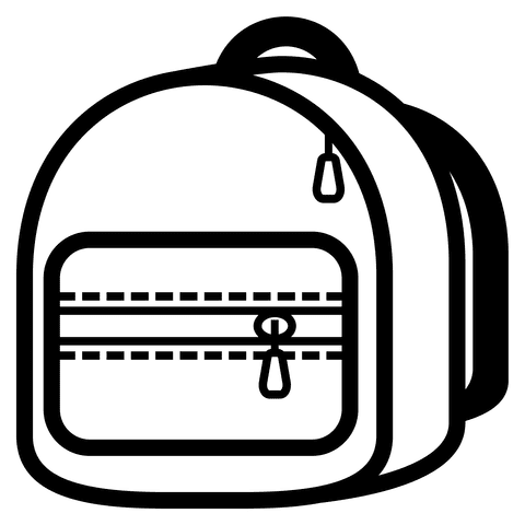 Cute Backpack for Kids Coloring Page