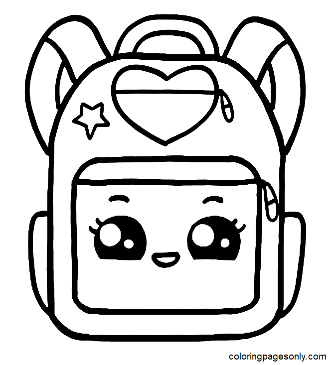 Cute Backpack Coloring Pages