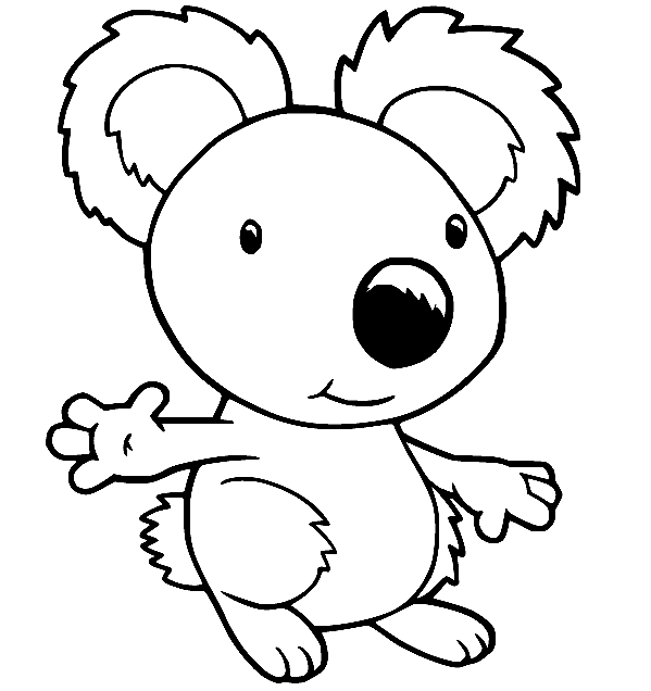 Cute Cartoon Koala Coloring Pages