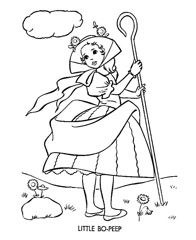 Cute Little Bo Peep Coloring Pages