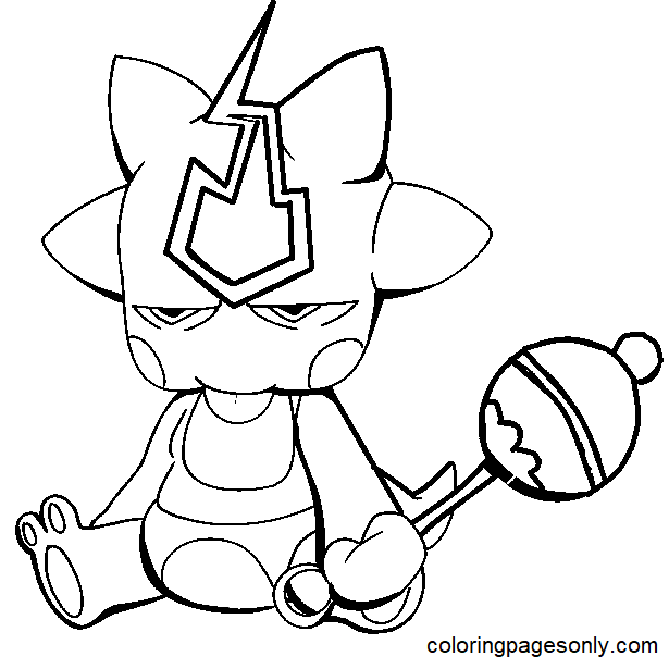 Cute Toxel Pokemon Coloring Page