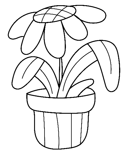 Daisy Flower Pot Sheets Coloring Pages