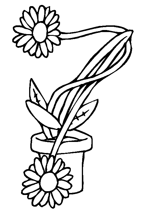 Daisy Flower Pot for Kids Coloring Pages