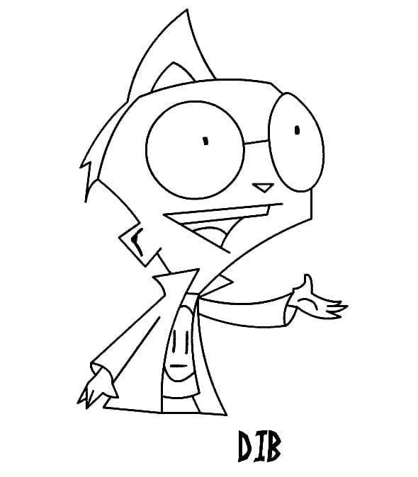 Dib from Invader Zim Coloring Page