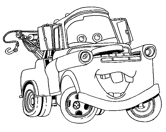 Disney Cars Tow Mater Coloring Pages