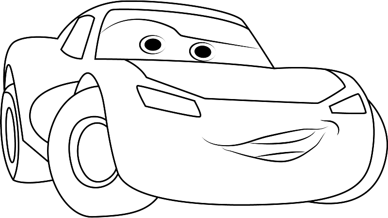 Disney Red Cars Lightning McQueen Coloring Page