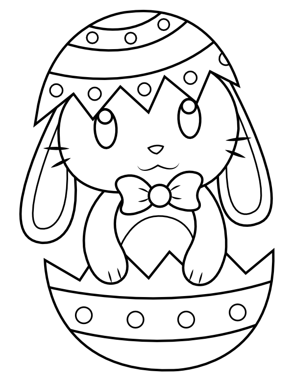 Easter Bunny In Easter Egg Coloring Pages