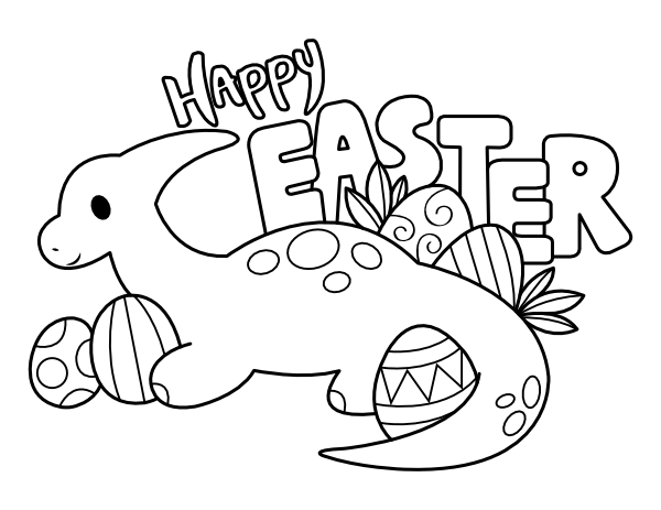 Easter Duck Billed Dinosaur Coloring Pages
