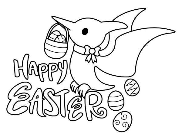 Easter Pterodactyl Coloring Pages