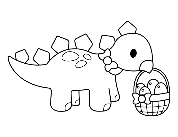 Easter Stegosaurus Coloring Page