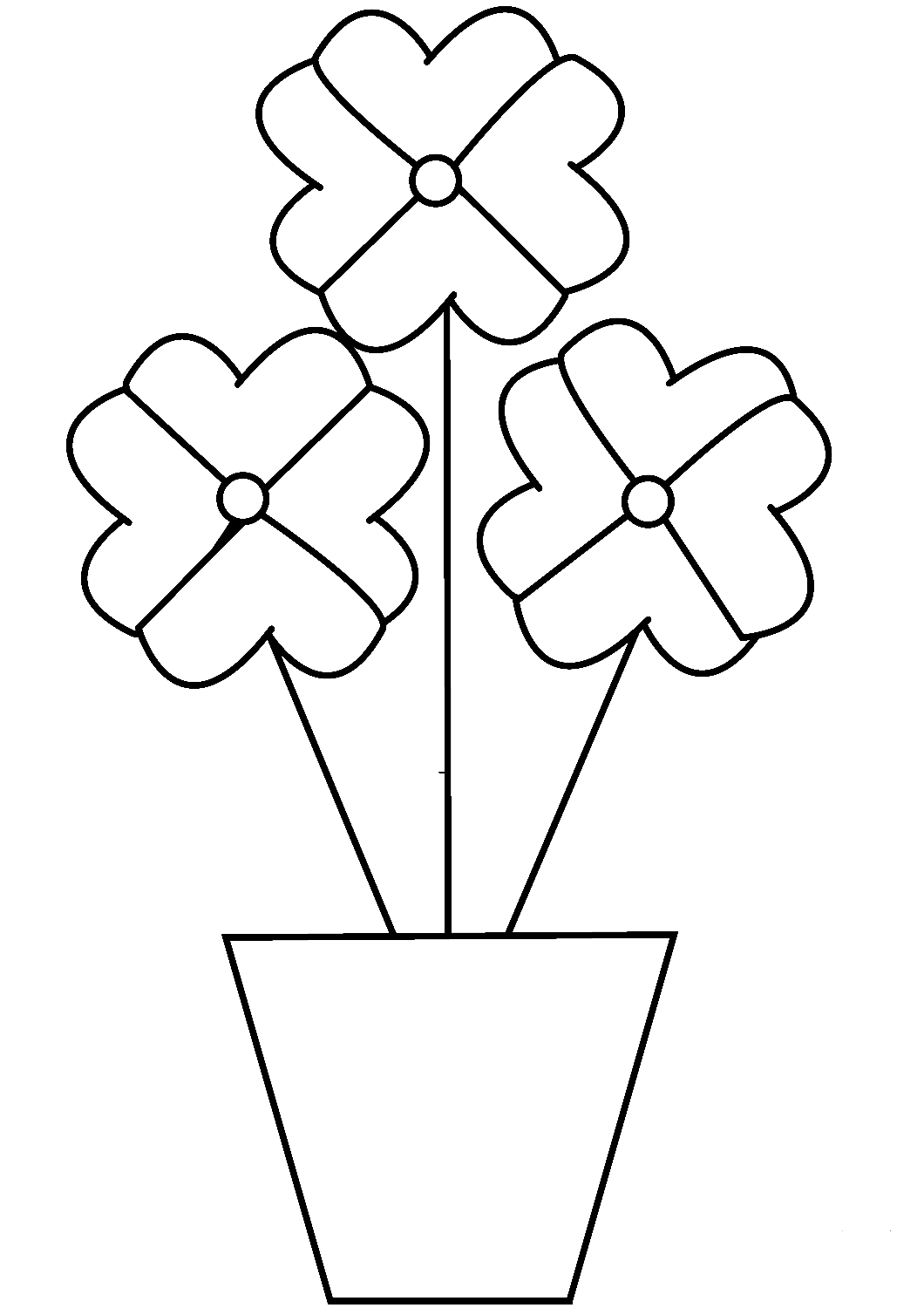 Flower Pot Printable Coloring Page