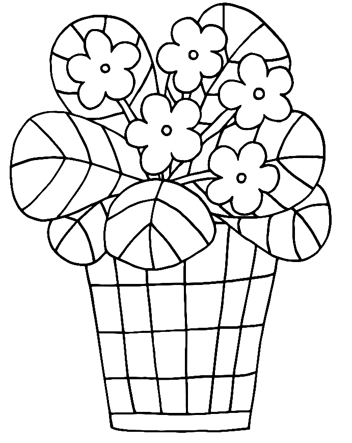 Flower Pot to Print Coloring Page